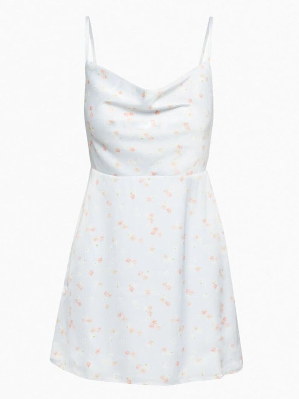 Aritzia Sunday Best Spencer Cowl Neck Mini Slip Dress Light Blue Floral Large